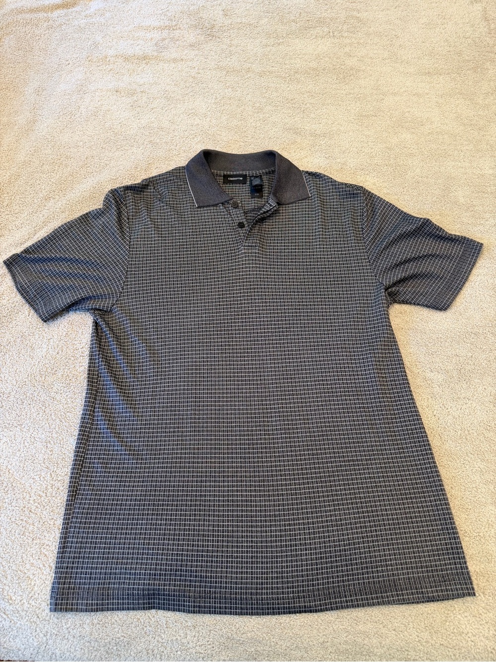 Claiborne Men’s  Grey Patterned Polo Shirt Size L
